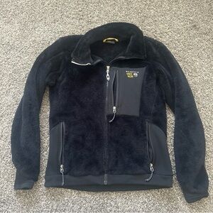 Mountain Hardwear Fleece Jacket Womens M Medium Black Thick Monkey Zip Pockets
